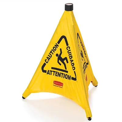 Biển báo sàn ướt dạng cây dù - gấp gọn Rubbermaid FG9S0100YEL (1)