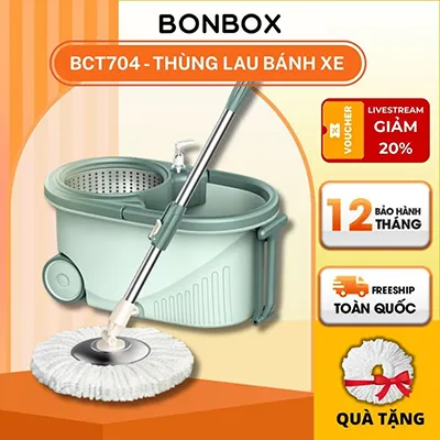 Bộ cây lau nhà cao cấp xoay 360 độ BONBOX (2)