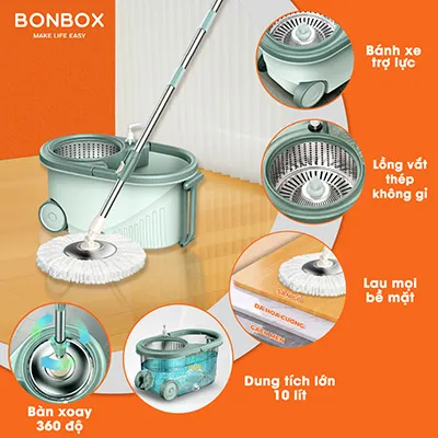 Bộ cây lau nhà cao cấp xoay 360 độ BONBOX (5)